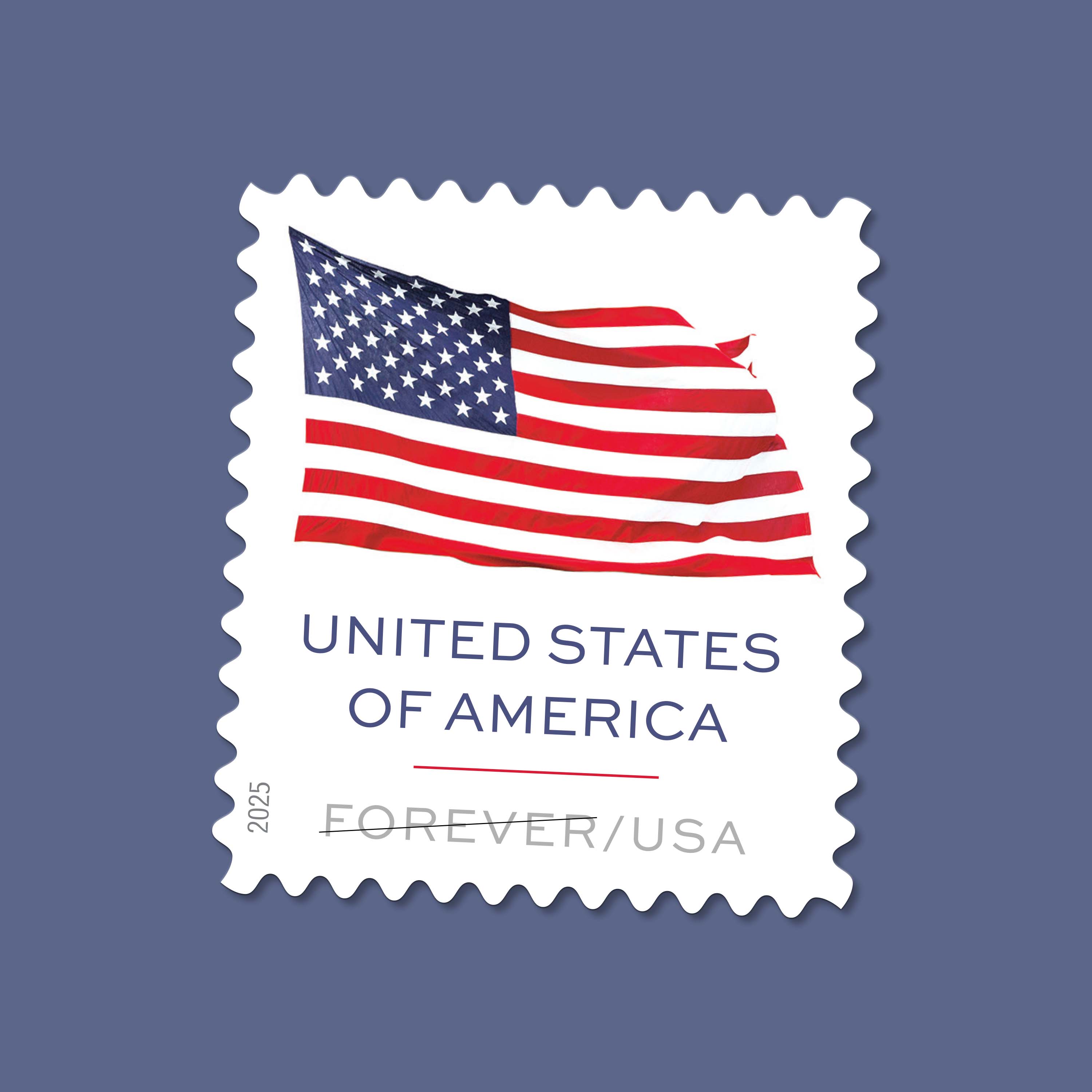 2025 U.S. Flag Stamps Roll 100 pcs | Tool Stamps US Postage Stamps